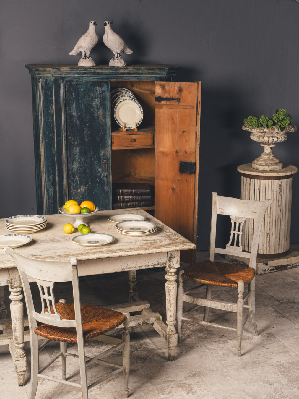 19th-Century French Provincial Drapière Table W/ Rustic Patina - 78"