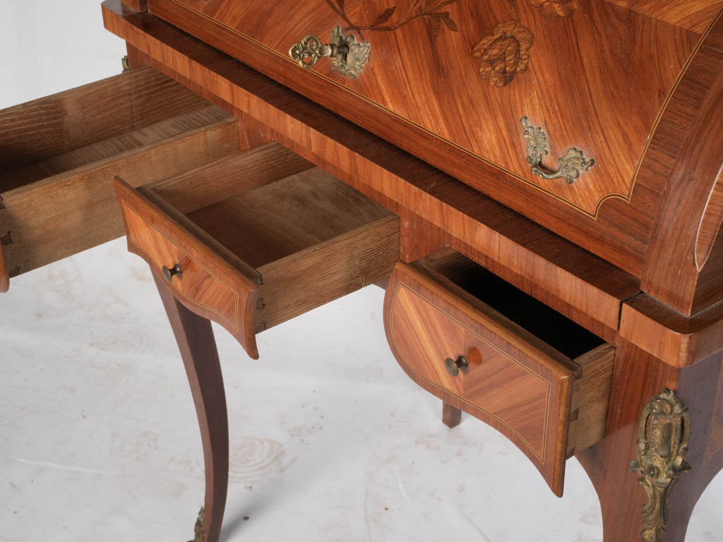 Stylish floral marquetry laptop desk