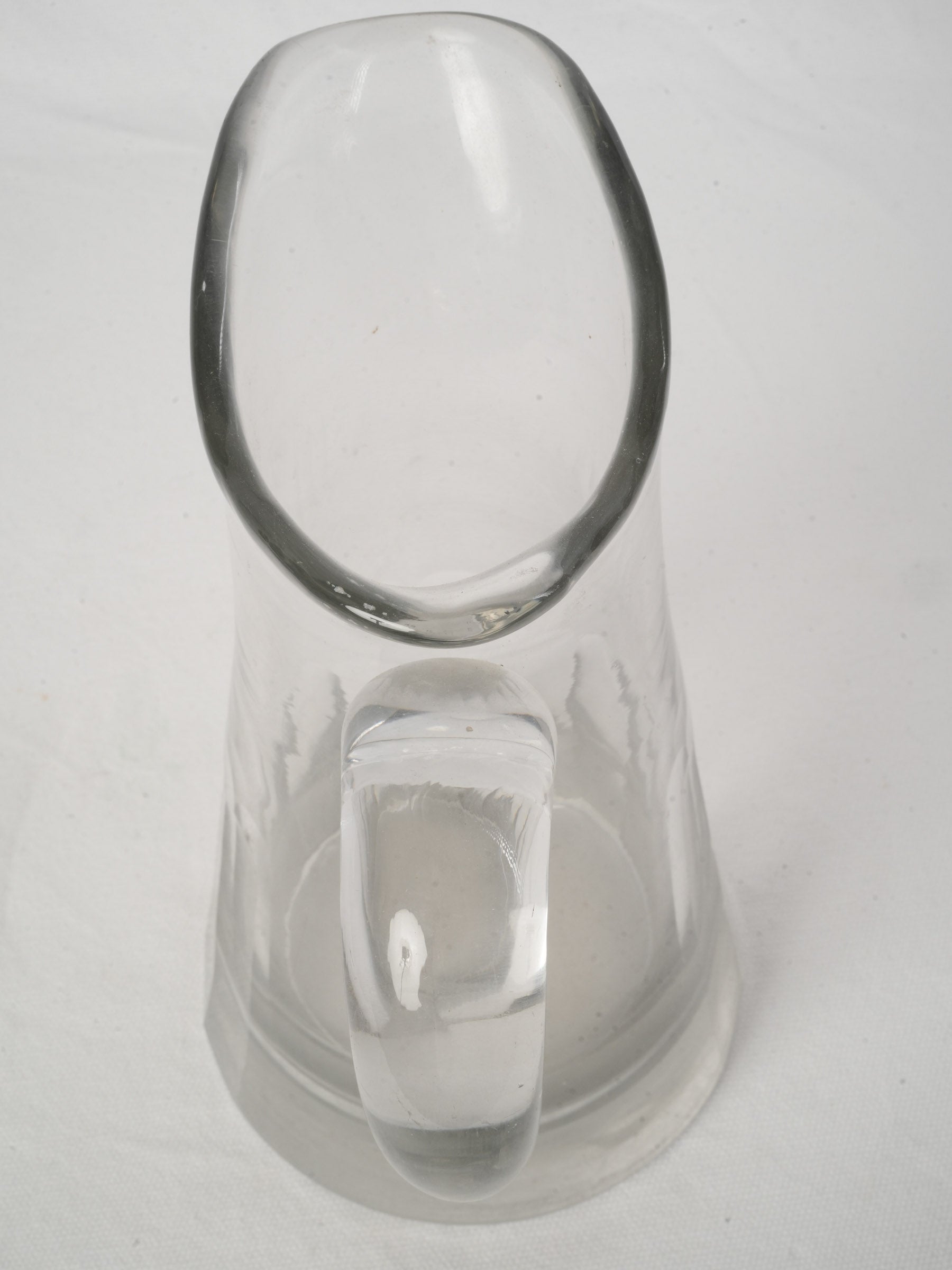 Antique French Clear Glass Pitcher, Early 20th Century - 10¼"