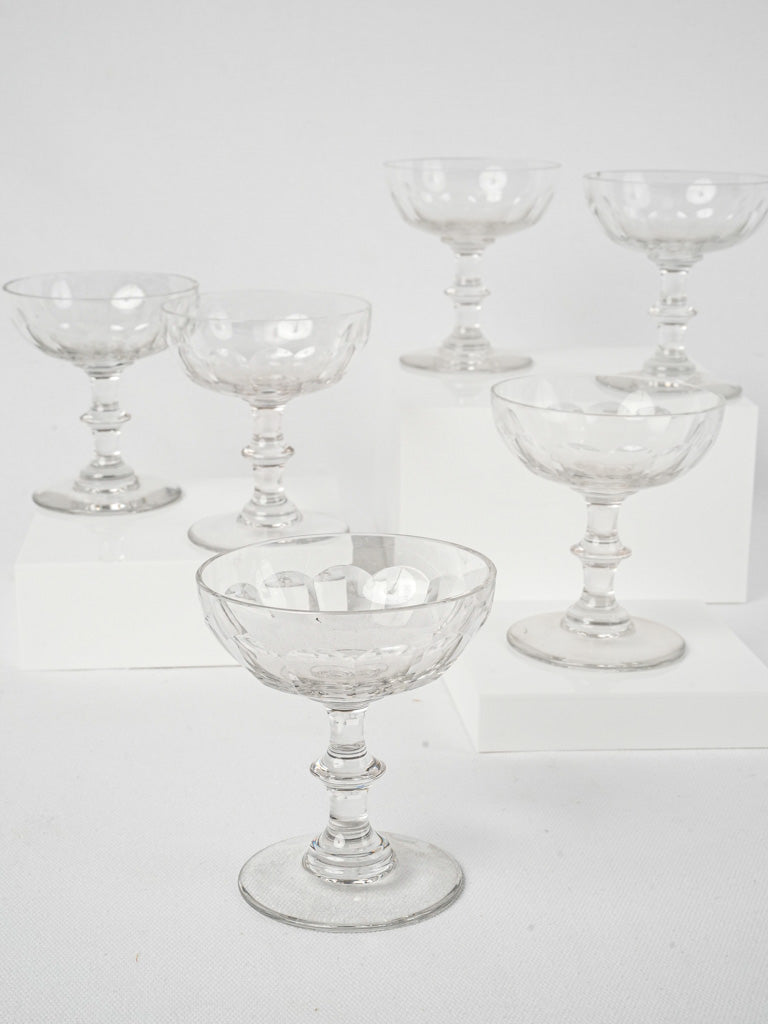 Antique French Crystal Champagne Coups