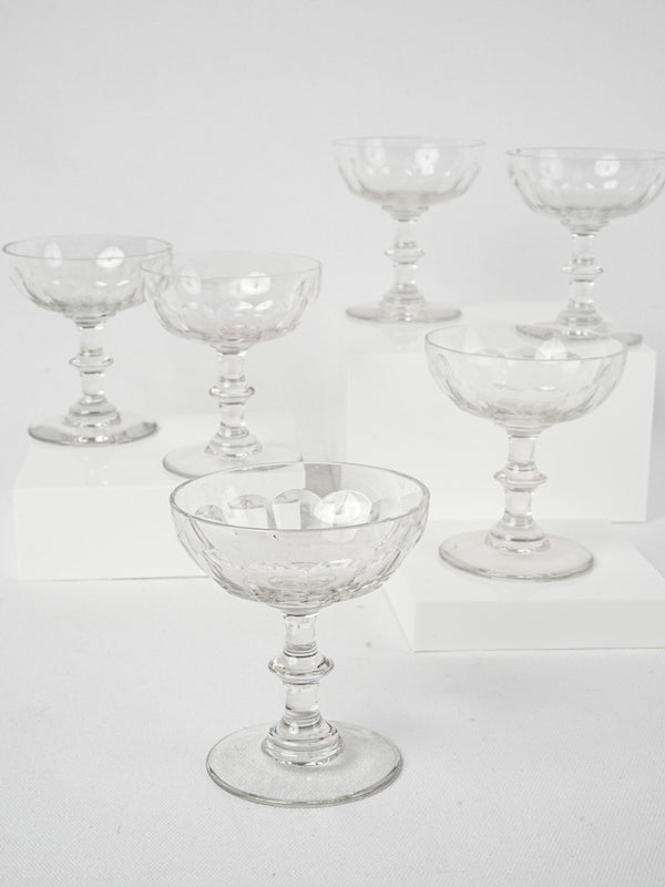 Antique French Crystal Champagne Coups 