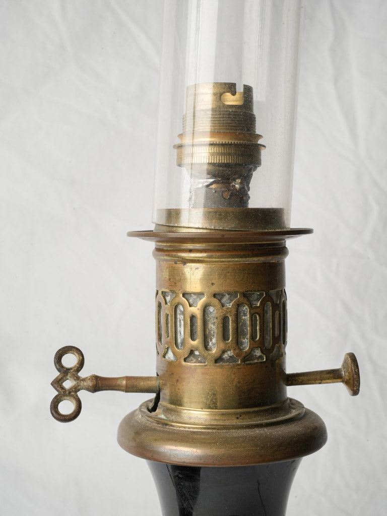 Timeworn patina converted electric lamps