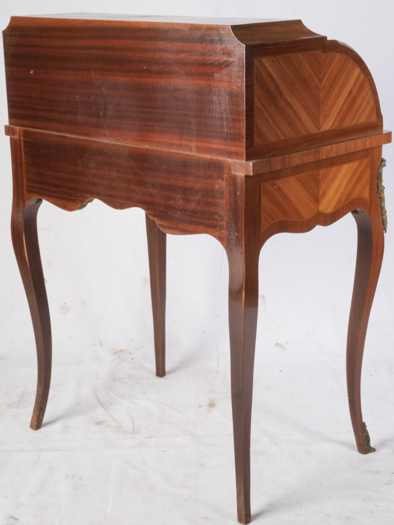 Antique rosewood veneer roll-top desk
