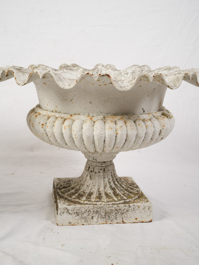 Beautiful Pair Of Large French Cast Iron Garden Urns Late 19th To Early 20th Century - 17¾"