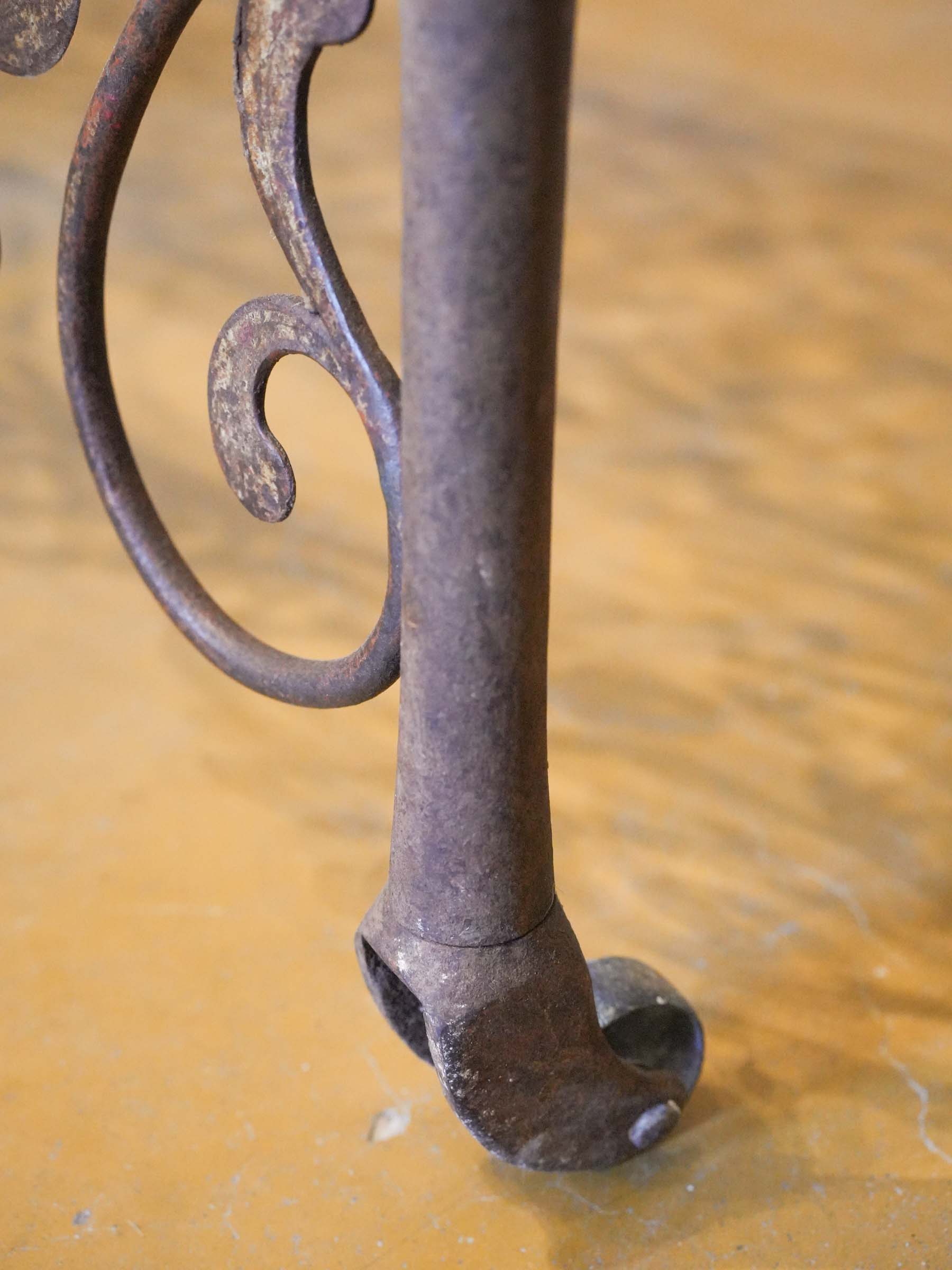 Magnificent 19th-Century Genoese Painted Wrought-Iron Bed - 82¼" x 62½"