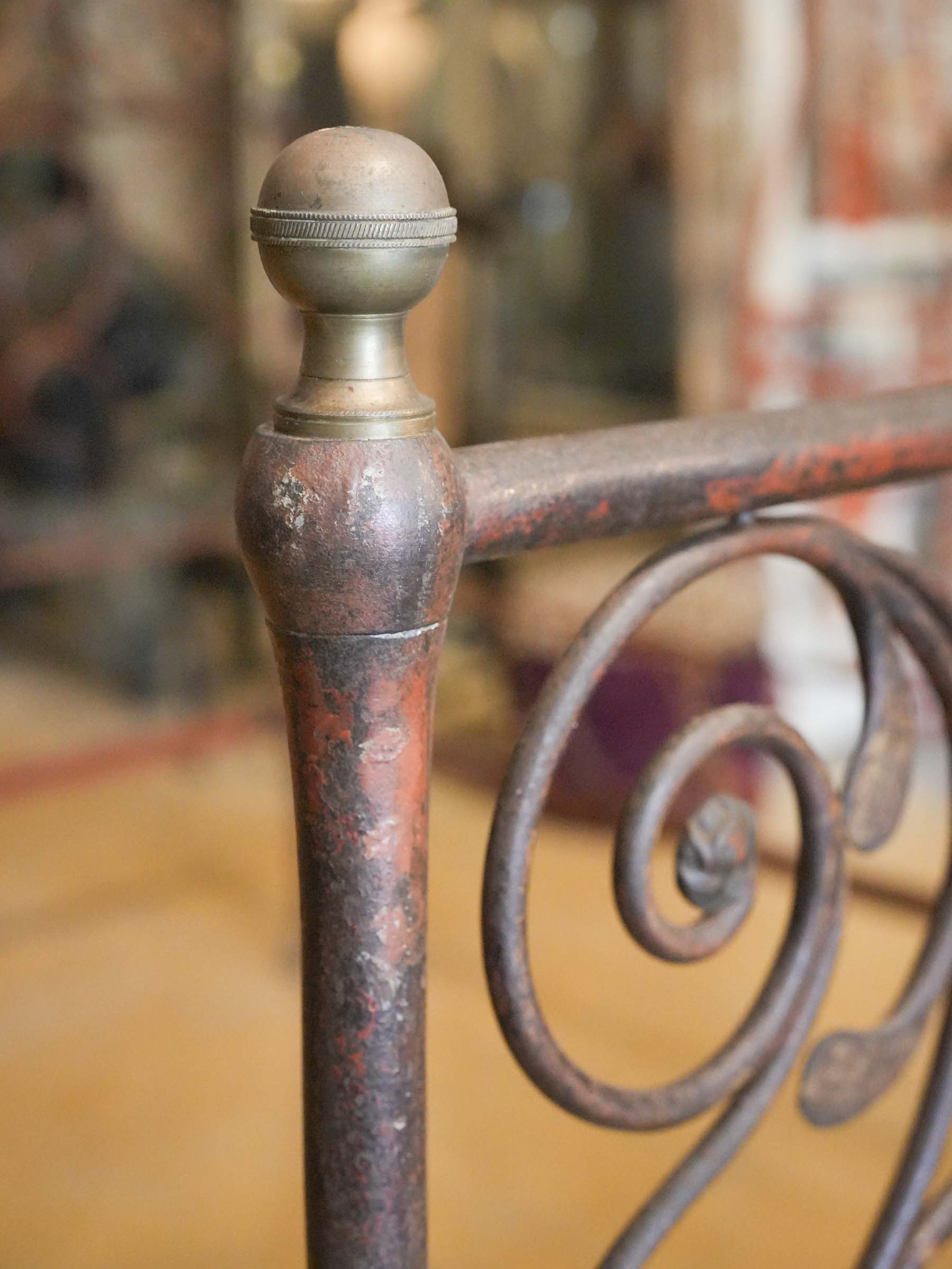 Magnificent 19th-Century Genoese Painted Wrought-Iron Bed - 82¼" x 62½"