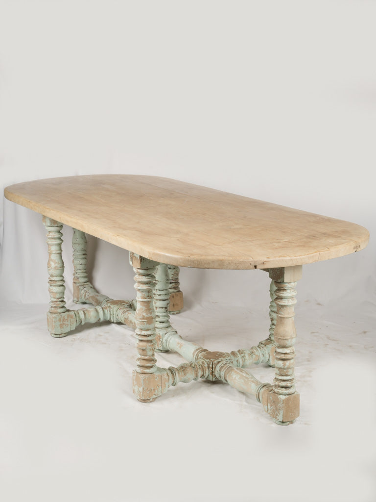 Rustic oak dining table with vintage patina