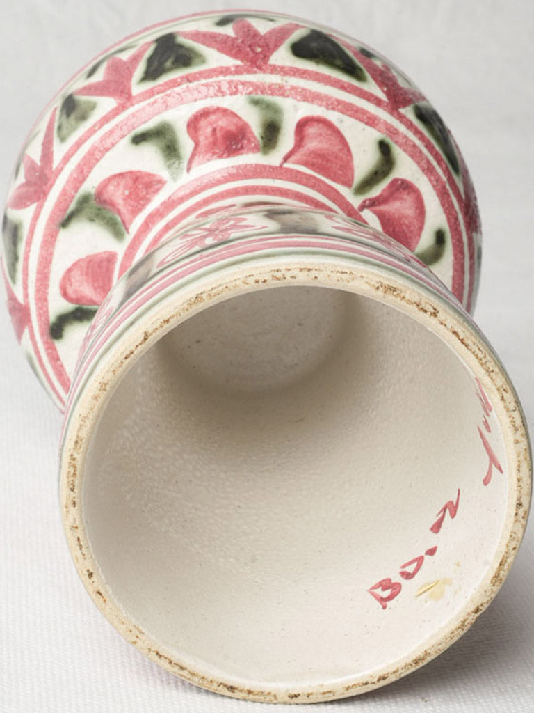 Geometric motif Quimper candlestick