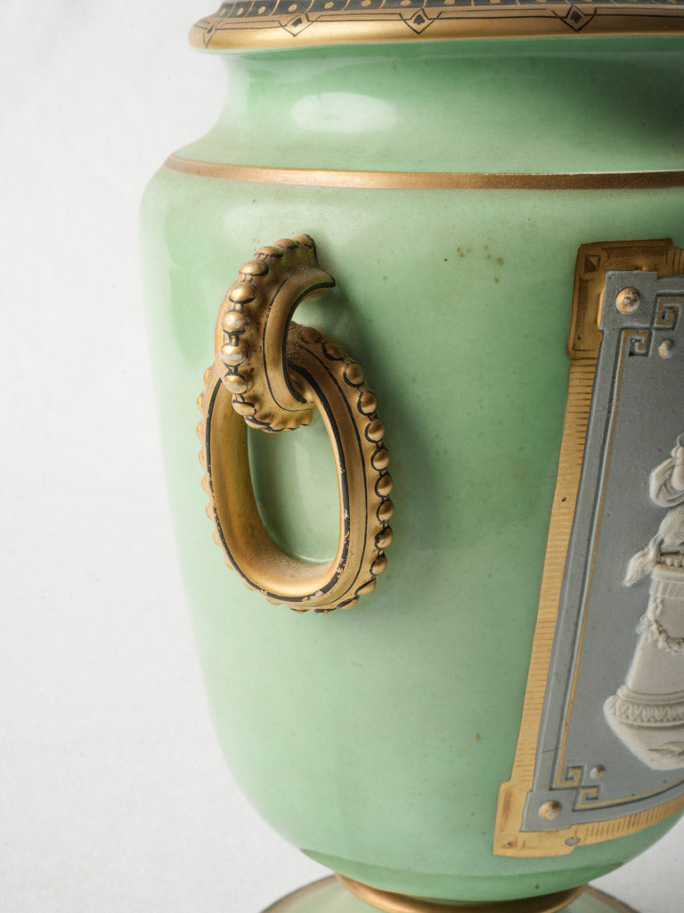 Sculptural cartouche detailed urn