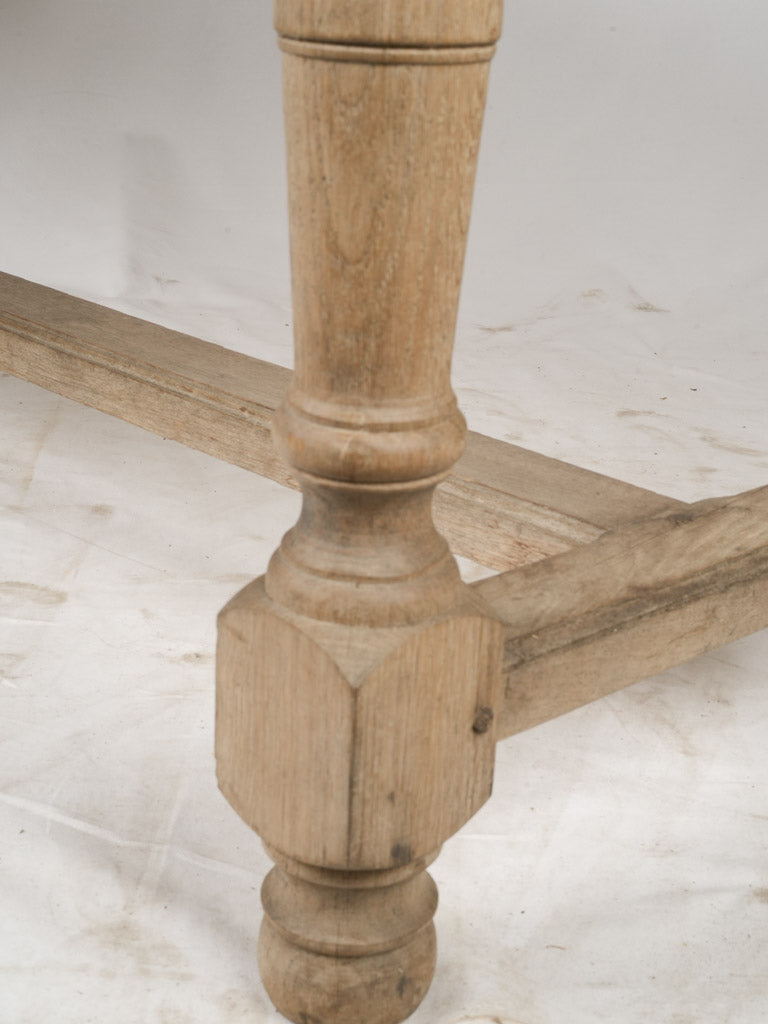 Rustic oak dining table with marble