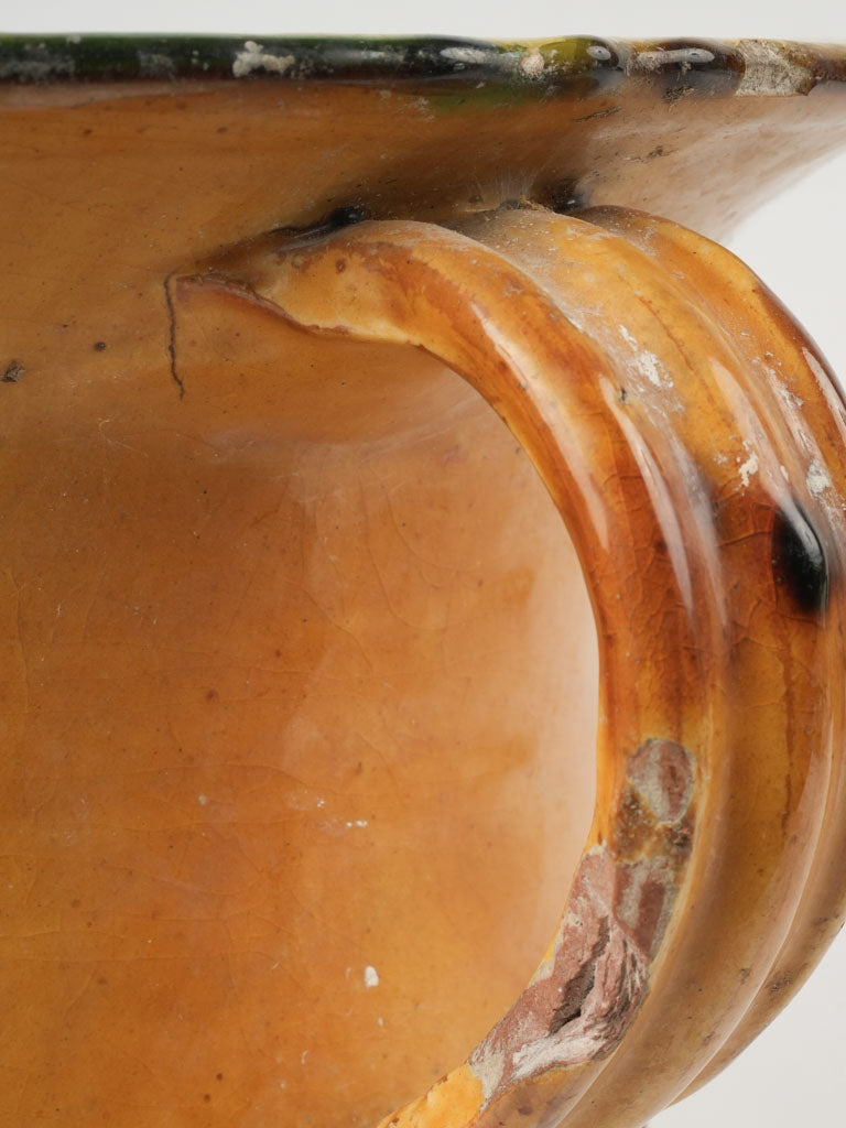 Handcrafted 19th-century glazed chamber pot