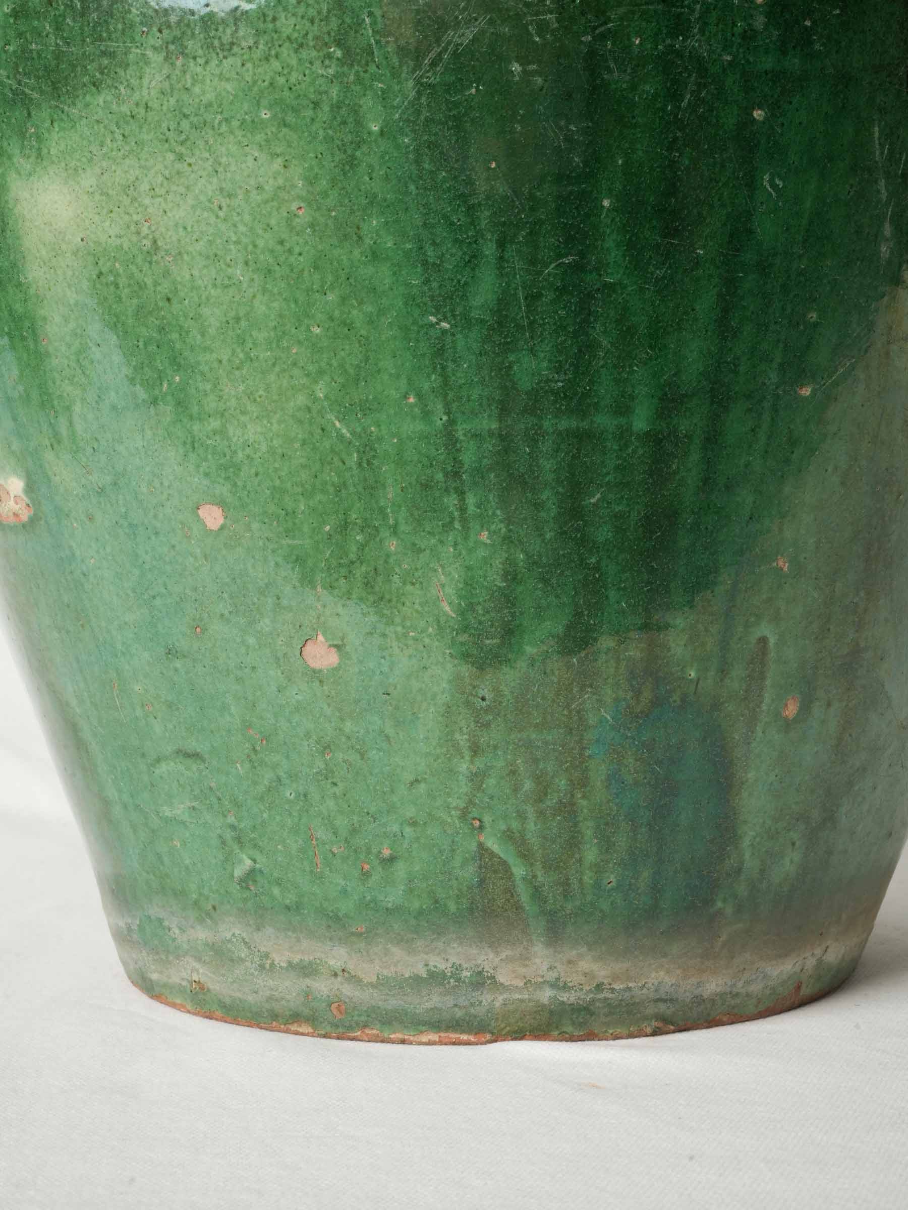 19th-Century French Green-Glazed Terracotta Olive Jar from Tornac - 20"