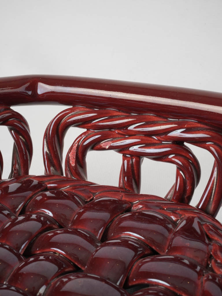 Artisanal French burgundy-red bowl