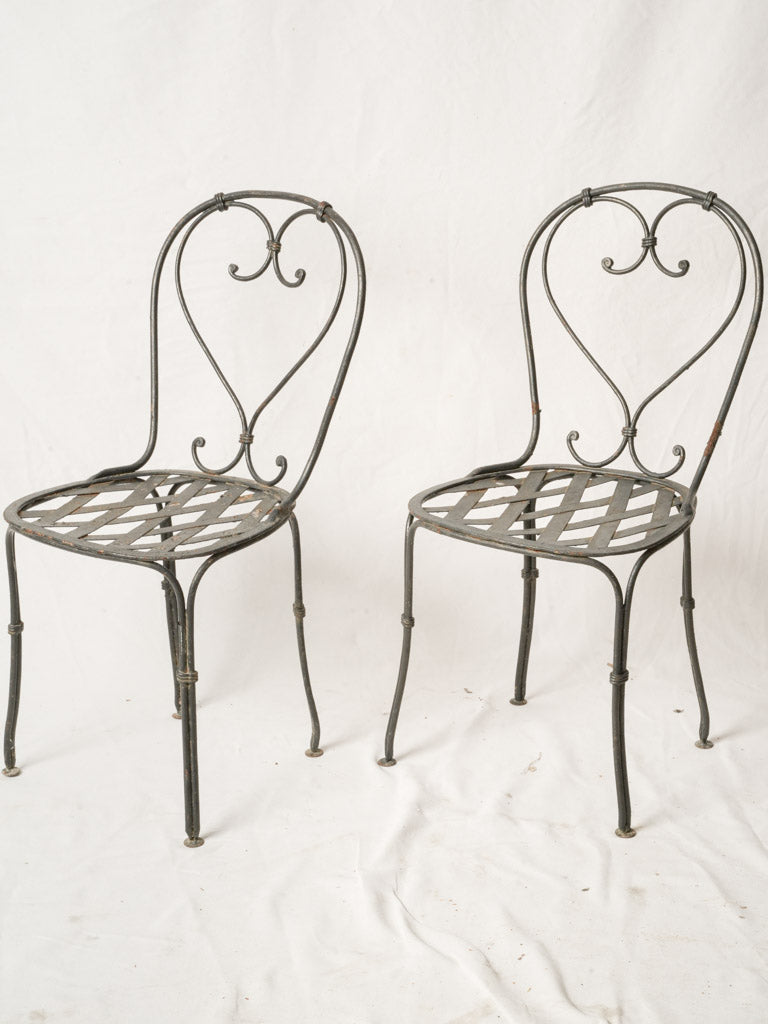 Antique black patina bistro seating