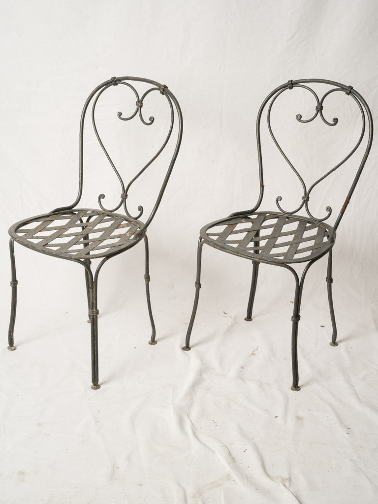 French heart motif garden chairs