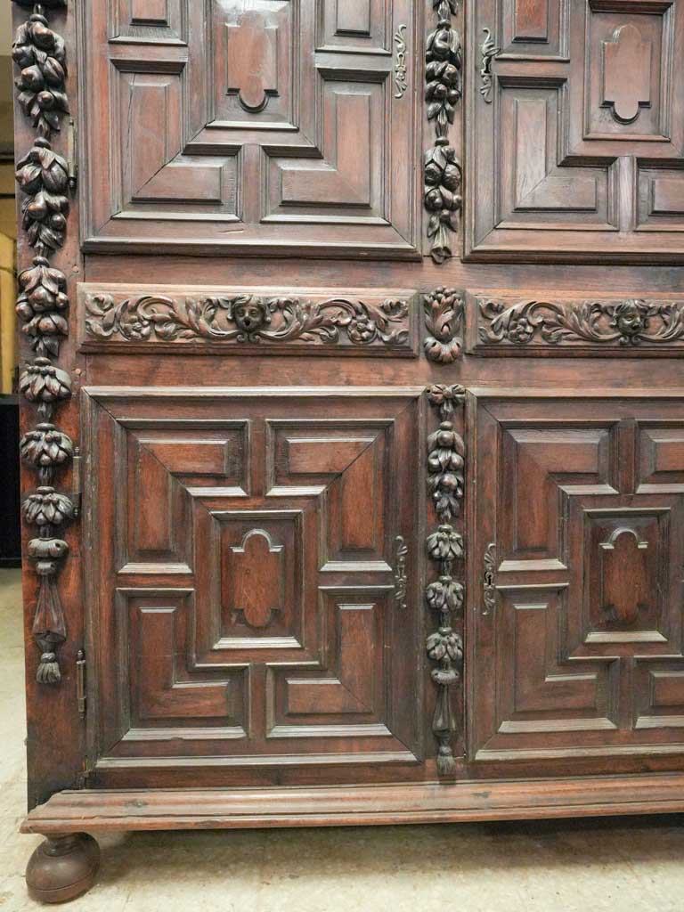 Ornate oak storage piece