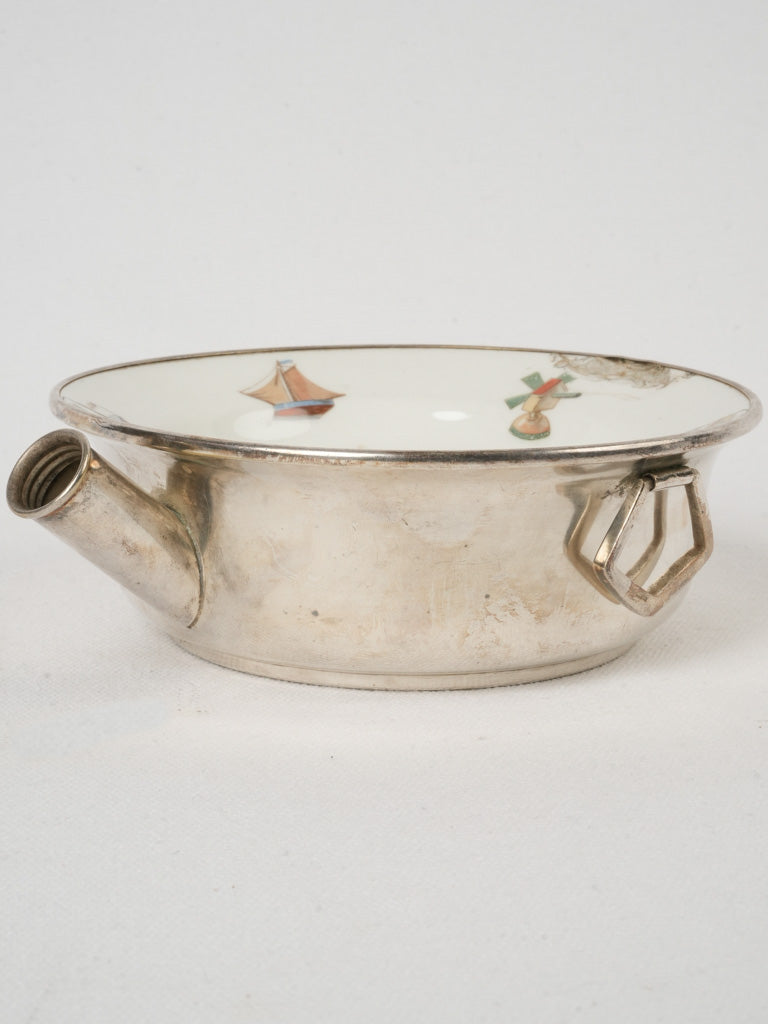 Chromed-metal antique children's warmer