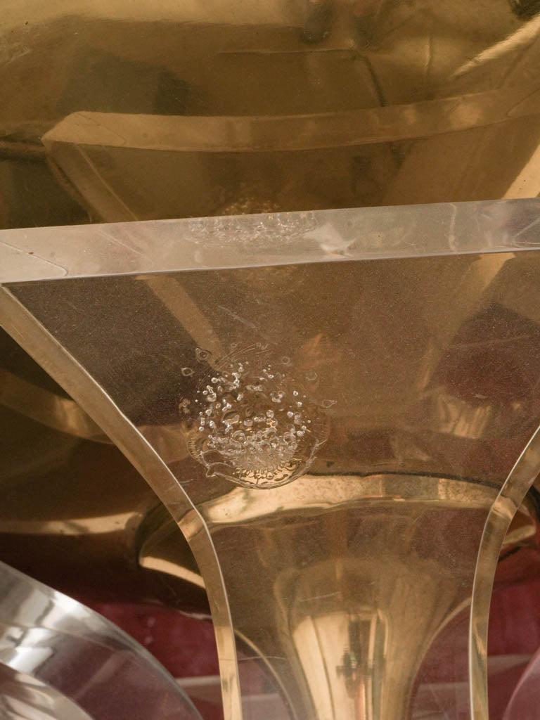 Pair of Elegant Italian 1970s Brass and Plexiglas Halogen Floor Lamps - 75¼"
