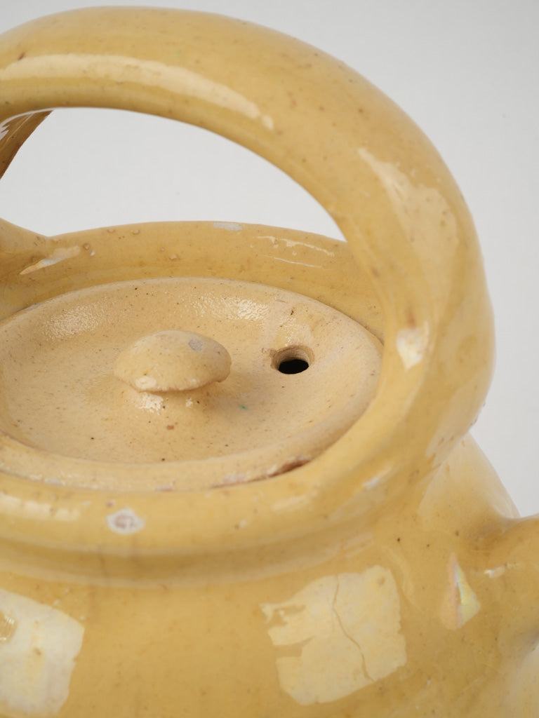 Yellow Glazed Antique Terracotta Cruche