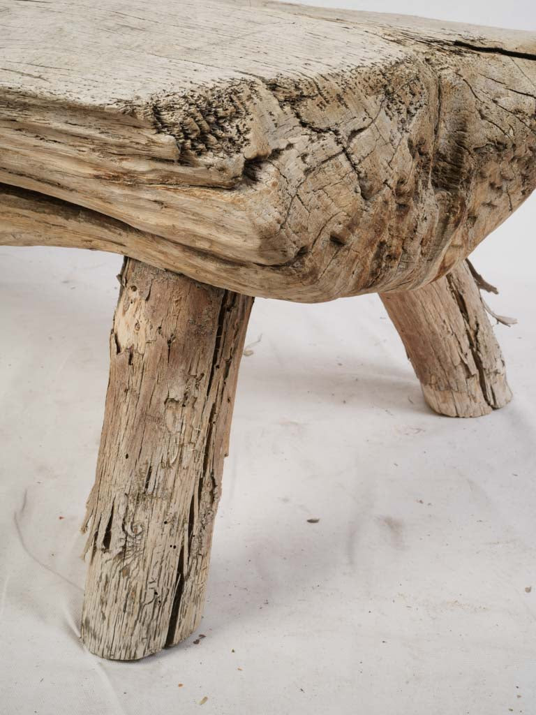 Early to Mid-20th Century Rustic Wooden Bench w/ Sun-Bleached Patina - 51¼"