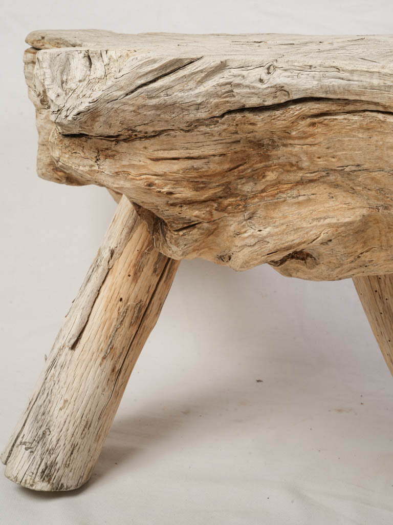 Early to Mid-20th Century Rustic Wooden Bench w/ Sun-Bleached Patina - 51¼"
