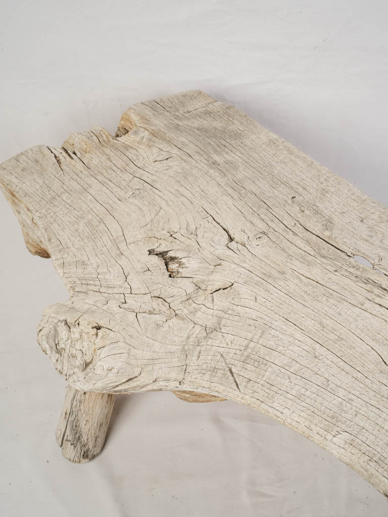 Early to Mid-20th Century Rustic Wooden Bench w/ Sun-Bleached Patina - 51¼"