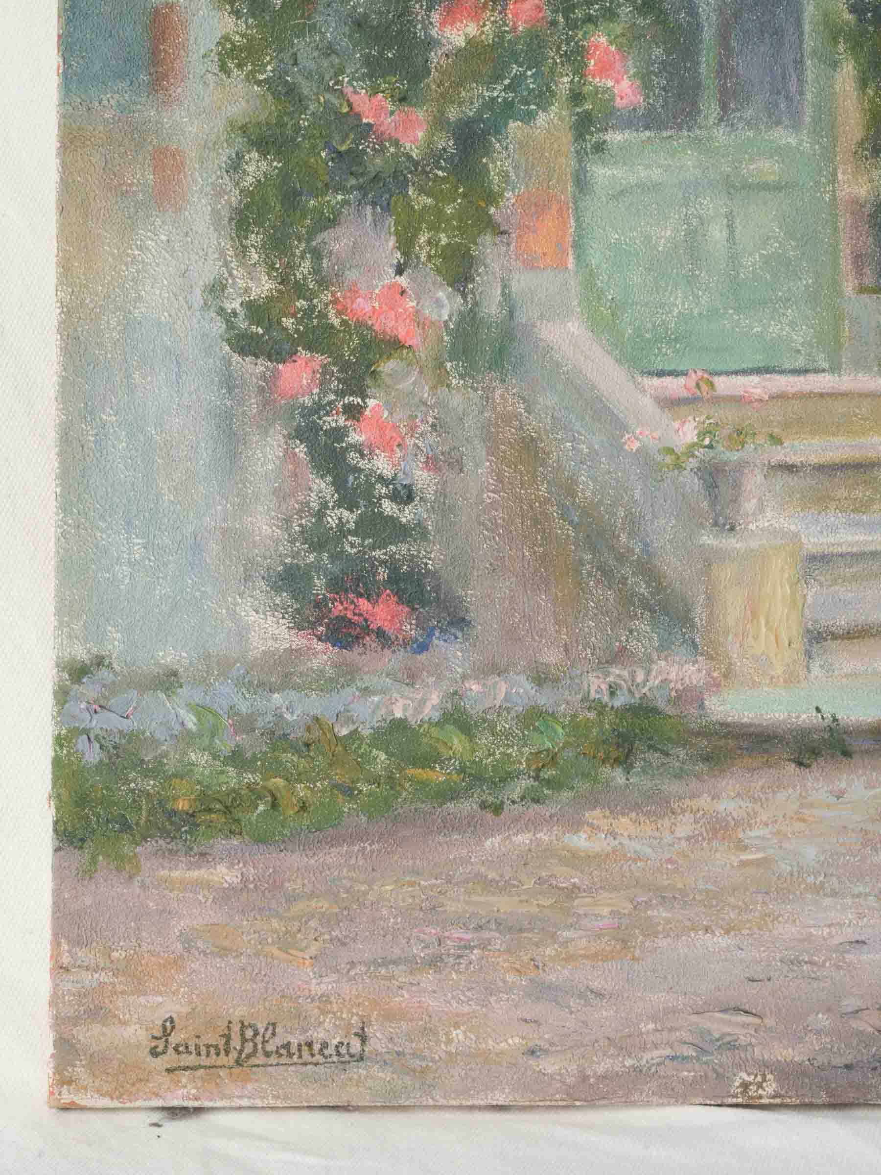Aged mid-century oil painting