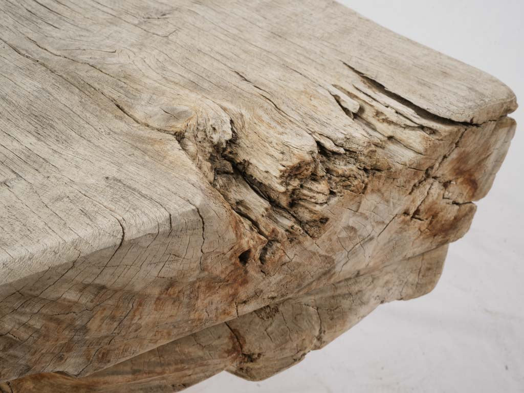 Early to Mid-20th Century Rustic Wooden Bench w/ Sun-Bleached Patina - 51¼"