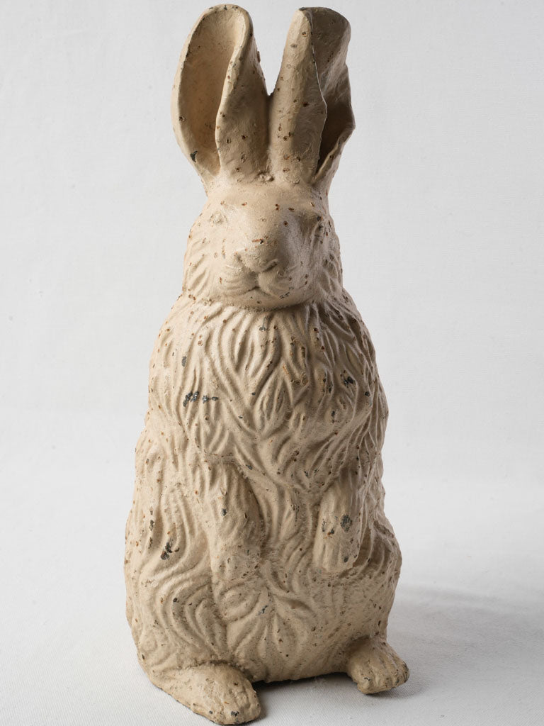 Delicate textured cream rabbit accent