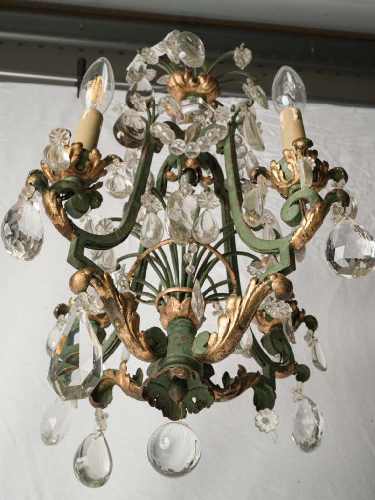 Gilded foliate decorated chandelier