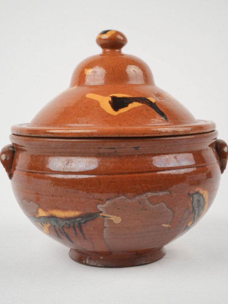 Artisanal Vintage Cinnamon Yellow Soup Tureen