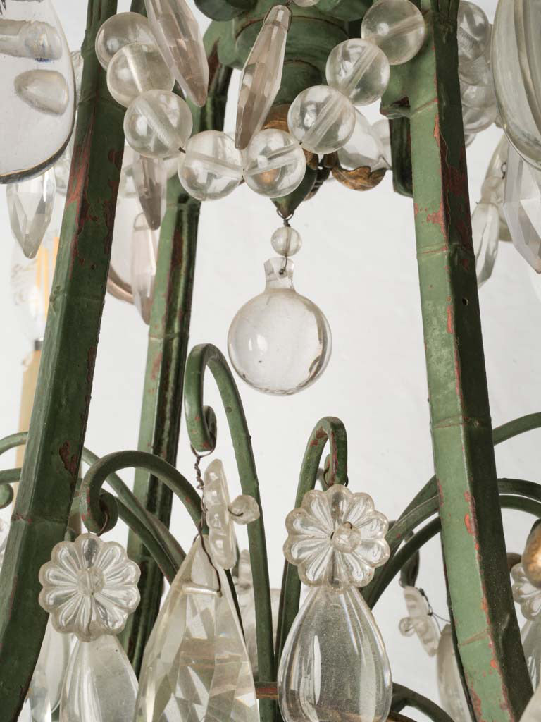 Patina-rich forged iron chandelier