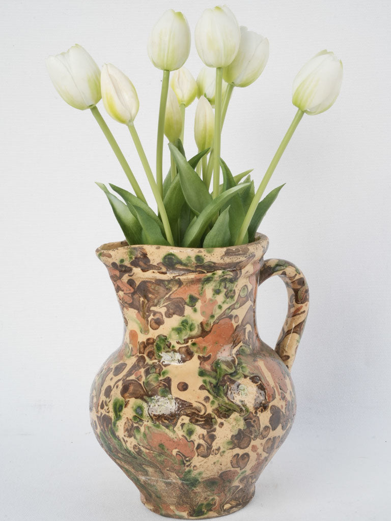 Vintage French Alps Marbled Jaspé Pitcher