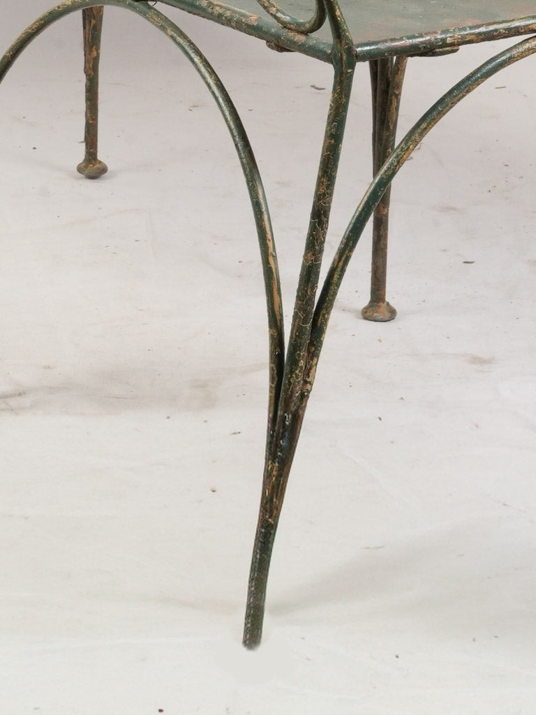 Elegant Late 19th-Century French Wrought-Iron Garden Bench W/ Lyre Back - 61½"