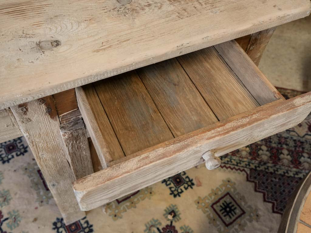 Weathered farmhouse table with cabinet