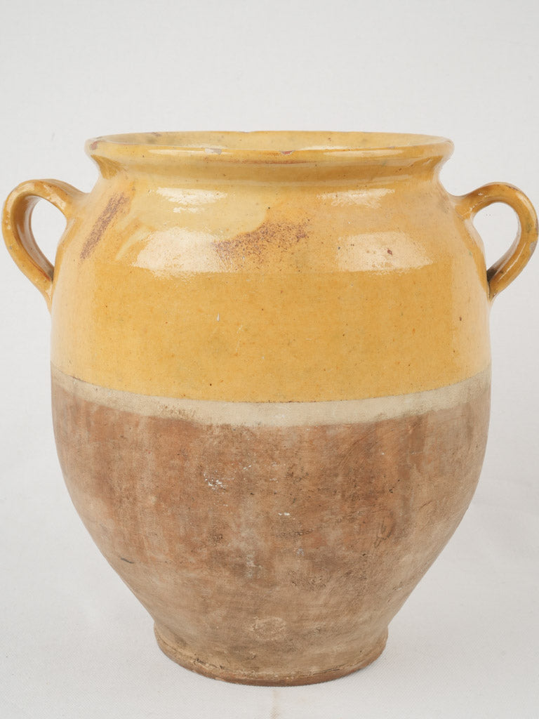 Charming, traditional, ochre ceramic confit pot