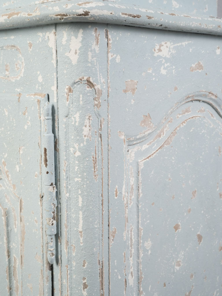 Petite Early 20th Century Romantic Curved-Front French Two-Part Painted Cupboard - 72½"