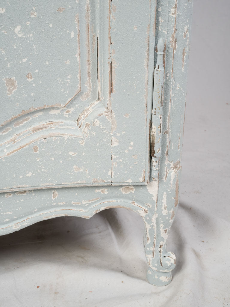 Petite Early 20th Century Romantic Curved-Front French Two-Part Painted Cupboard - 72½"