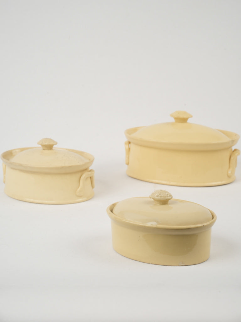 Antique Yellow Oval Sarreguemines Tureens Collection