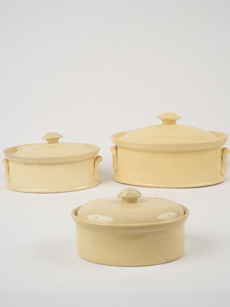 Vintage French Ceramic Yellow Tureens