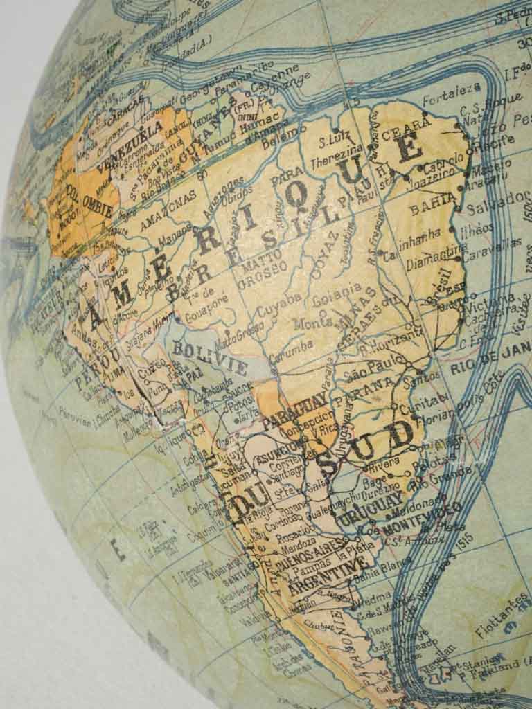 Delicate cartographic detail globe