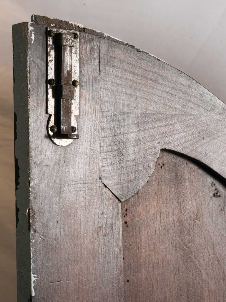 Petite Early 20th Century Romantic Curved-Front French Two-Part Painted Cupboard - 72½"
