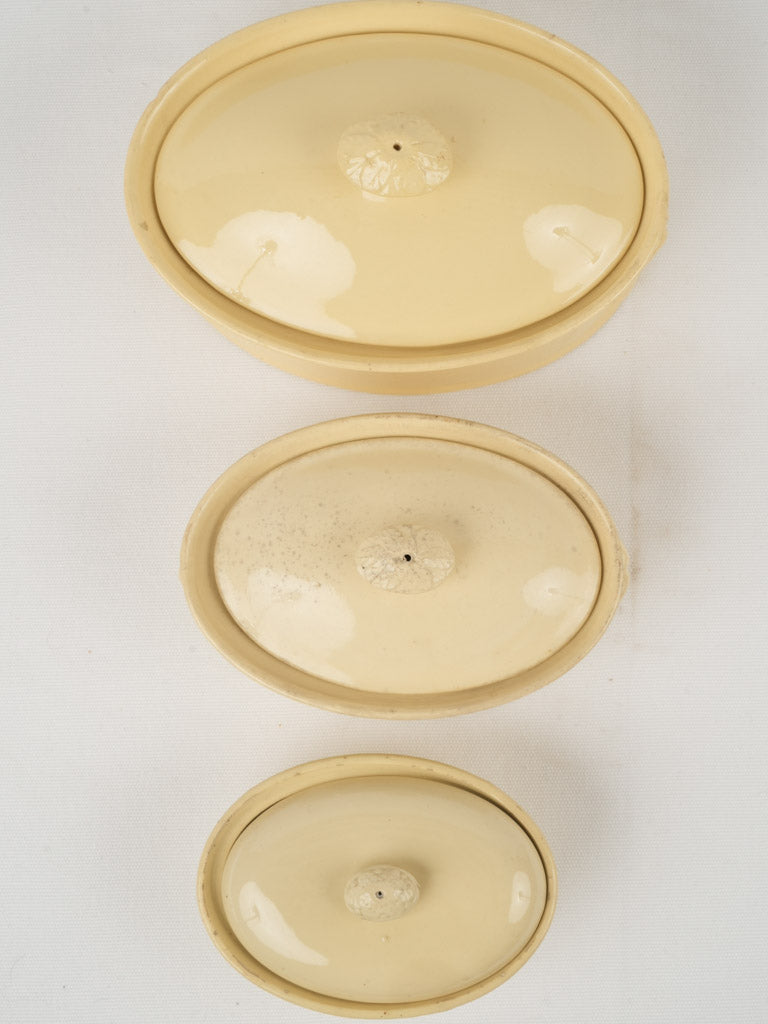 European Ceramic Pale Yellow Tureens