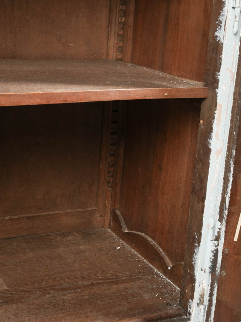 Petite Early 20th Century Romantic Curved-Front French Two-Part Painted Cupboard - 72½"