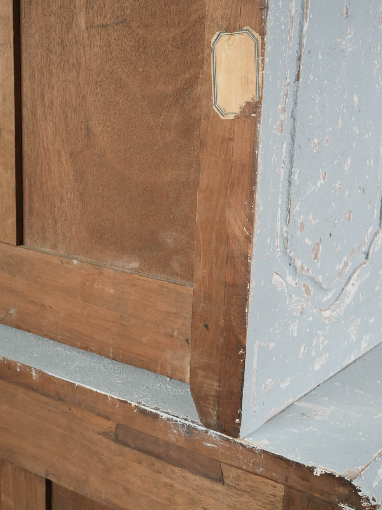 Petite Early 20th Century Romantic Curved-Front French Two-Part Painted Cupboard - 72½"