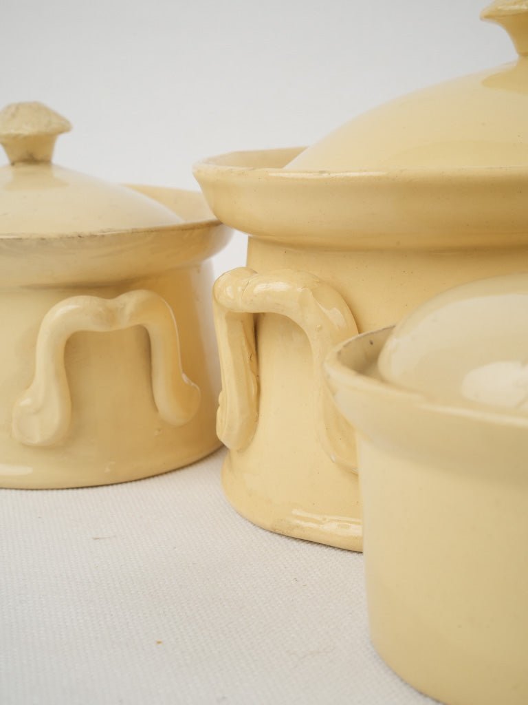 Elegant Provencal Glazed Yellow Tureens