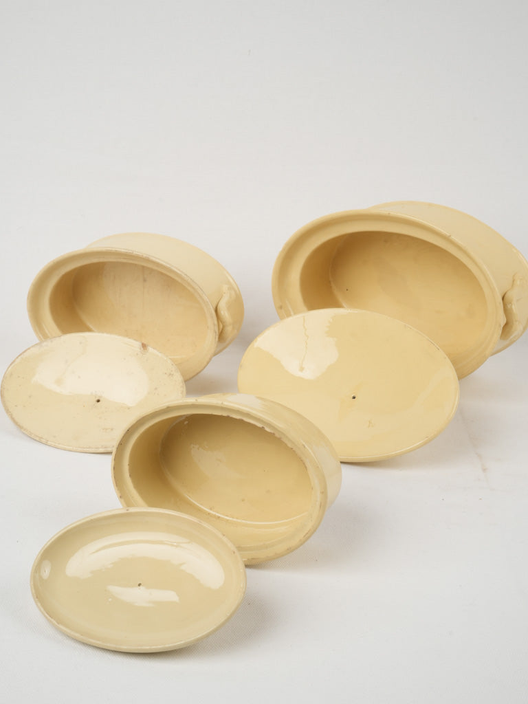 Vintage Oval Sarreguemines Yellow Tureens