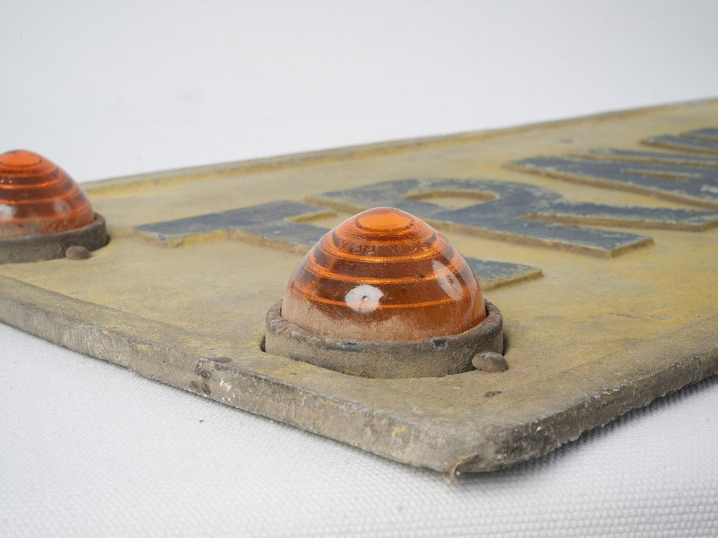 Distressed, collectible roadworks sign