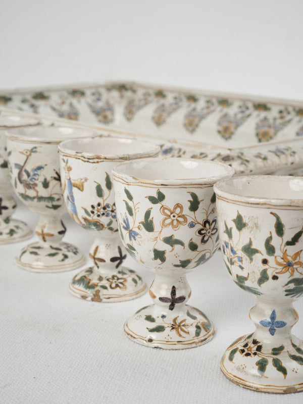 Set of 12 egg cups and platter - 19th century French