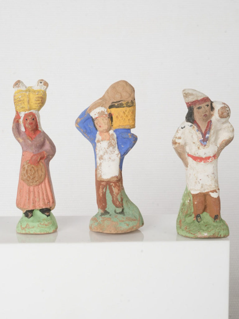 Collection of 27 Antique French Santons from Marseille 1¼"